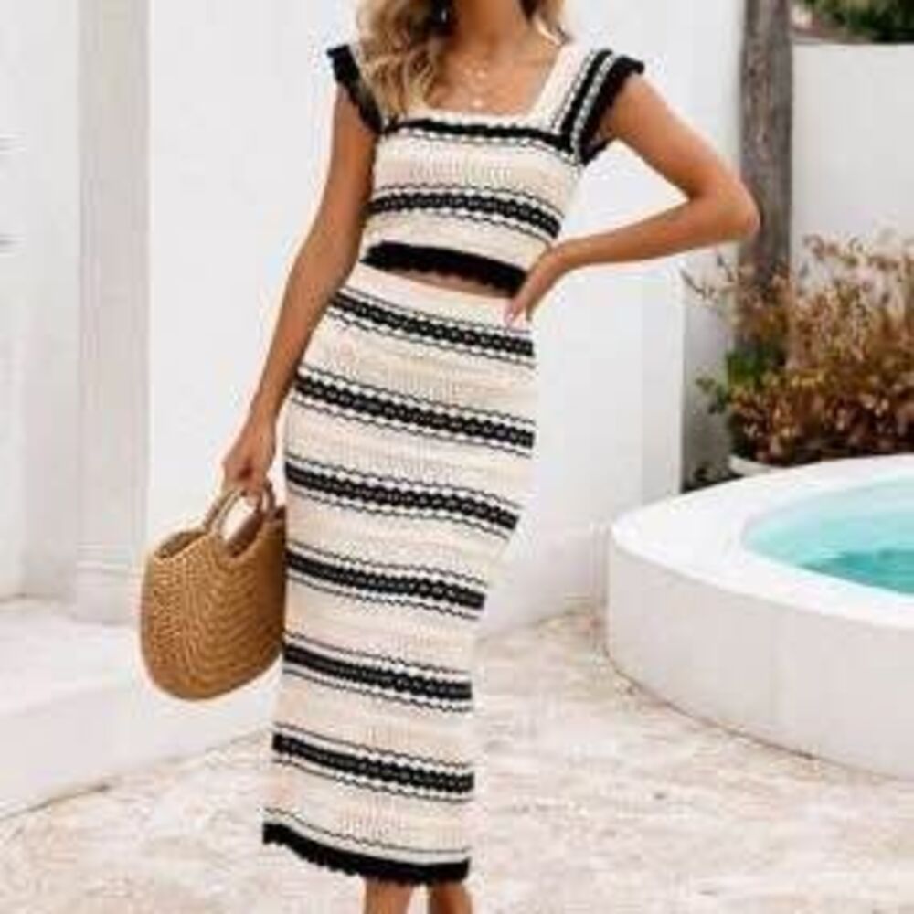 Freshman 1996 Crochet Two-Piece Set Size S